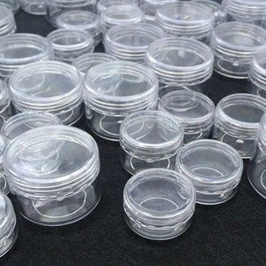 10/20/50 empty 5ml/ 10ml/ 20ml screw jars cans for glitter nail art powder filling jewelry