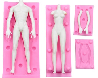 Doll Human Body Body Body Silicone Mold 3D Body Shape DIY Baking Fondant Chocolate Mold Gumpaste