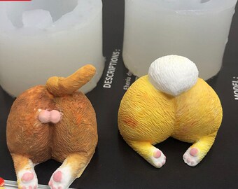 Resin silicone mold epoxy mold epoxy resin casting mold cat dog butt resin mold casting alternative DIY epoxy