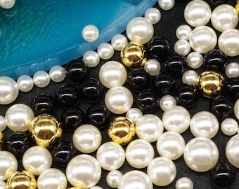 4/5/6/8/10/12/16 mm Decorative Beads Beads Craft Beads Loose Beads Without Hole Gloss White Gold Silver Black