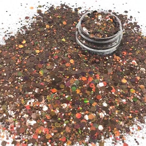 0.4 1 2.5mm 10g 100g Mixed Multi Color Hologram Powder Glitter Powder Glitter Glossy Flakes Mold Vullingen Hars Epoxy Resin Koffie Bruin