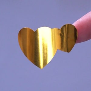 10* Double Hearts Heart PVC PET Sticker Foils Sticker Seal Sticker Waterproof Also for Resin Crafts Gold Silver Rose Gold