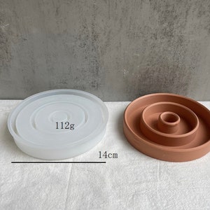 DIY candle decoration. Large stick candle holder silicone mold with shelf, craft in Germany Candle holder casting mold, candlestick with base
