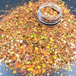 0.4 1 2.5mm 10g 100g Mixed Multi Color Hologram Powder Glitter Powder Glitter Glossy Flakes Mold Vullingen Hars EpoxyHars Licht Koper