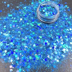 0.4 1 2.5mm 10g 100g Mixed Multi Color Hologram Powder Glitter Powder Glitter Glossy Flakes Mold Vullingen Resin Epoxy Resin Blauw