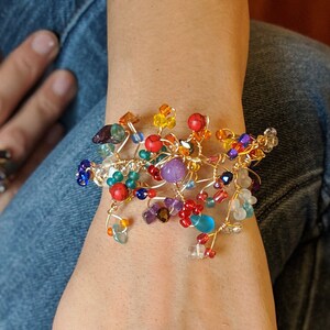Purple Jade Wire-Wrapped Bracelet