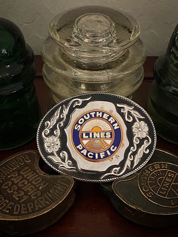 Southern Pacific railroad belt buckle - Gem