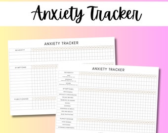 Anxiety Tracker, Anxiety worksheets, Therapy Journal Printable, Therapy tools, Monthly Anxiety Relief, Goal Tracker, DBT