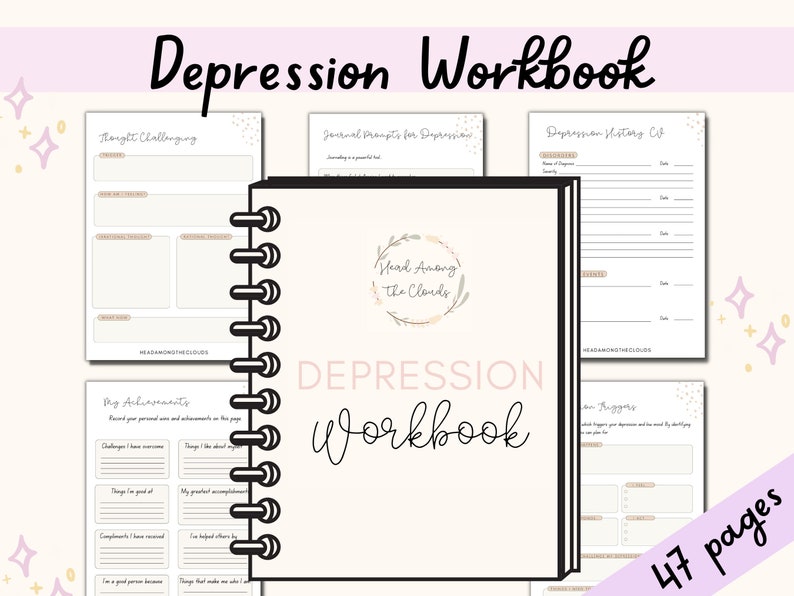 Mental Health Planner for Depression, Self Care Journal, Therapy Journal, Wellness Journal, Mental Health Therapist Gift image 1