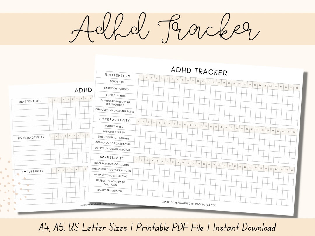 Adhd Planner ADHD Printable Adhd Tracker Neurodiversity - Etsy