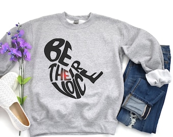 Be Their Voice Heartbeat : Prolife Crewneck Sweatshirt | Pro-life Pro-Science Sweatshirt | Unborn baby shirt | neutral colors