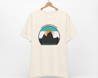 I Hiked Mount Fitz Roy shirt, Argentina, flag, sun, Monte Fitz Roy, El Chalten tee, Los Glaciares national park, for women, for men