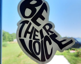 Be Their Voice: window cling - static pro-life window cling - end Roe vs. Wade pro life car window cling
