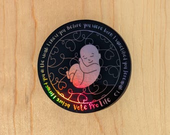 Jeremiah 1:5 sticker, vote, Pro-Life, Anti Abortion, water bottle decal, for laptop, for phone, prolife decal, Catholic, unborn baby, smile