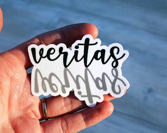 Veritas (Truth) vinyl decal | Truth die cut sticker | Pro life anti abortion Catholic Latin Traddy