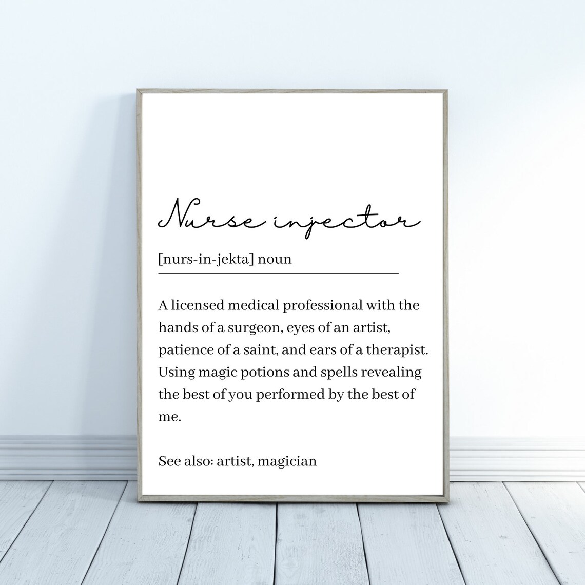 Nurse Injector Definition Print Giftbest Etsy