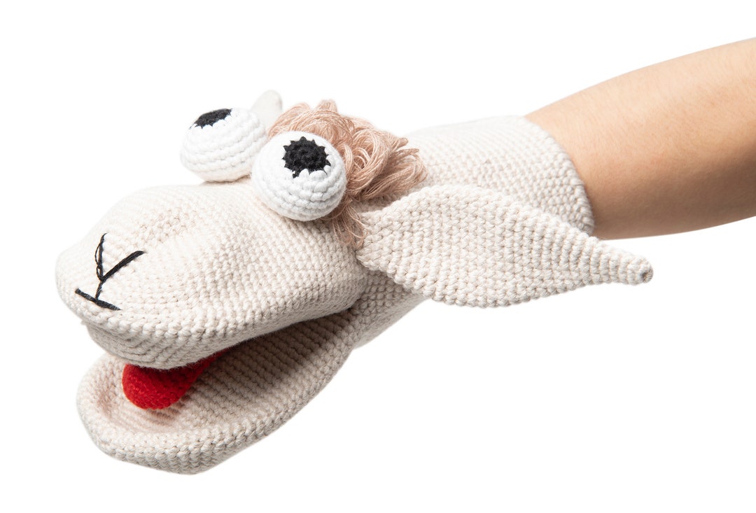 Crochet Llama Puppet in Organic Cotton | Alpaca Puppets for Kids - Etsy