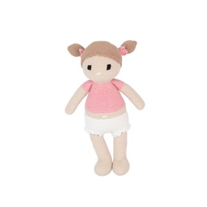Cotton Yarn Knit Doll for Baby Girl - Soft Doll Newborn Baby Gift - Custom Rag Doll Gifts for Daughter - Baby Girl Gift for Birthday