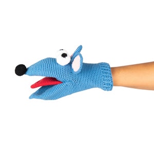 Hand Knitted Mouse Puppet in Organic Cotton | Puppets for Kids | Pretend Play