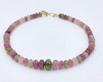 Watermelon Tourmaline Candy Necklace