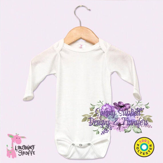 100 Polyester Baby Onesie Long Sleeve White Etsy