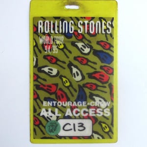 Rolling Stones Voodoo Lounge Tour Laminate