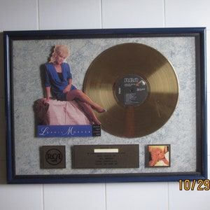 Lorrie Morgan &quot;Leave the Light On&quot; Authentic Gold Record Award Plaque (RCA 1989)