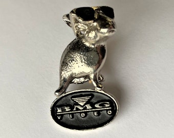 BMG Video Rabbit With Sunglasses Logo Pin