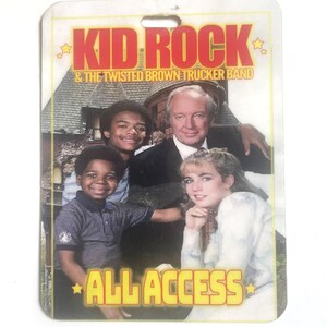 Kid Rock Authentic Crew All Access Laminate Tour Pass