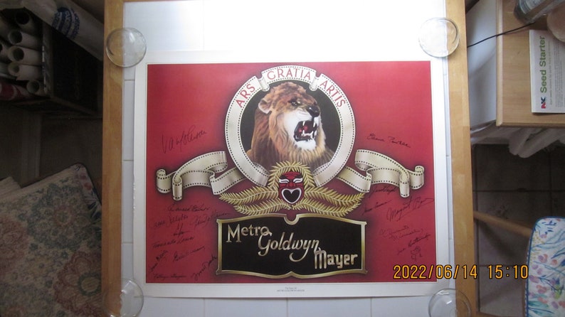Metro Goldwyn Mayer MGM Autographed Poster image 1