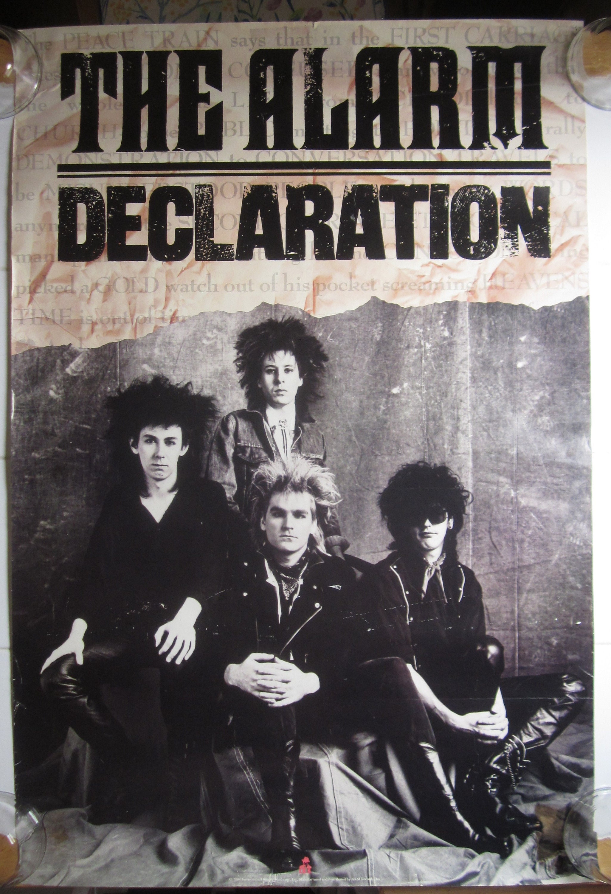 The Alarm declaration Vintage Promotional Poster 1984 Etsy