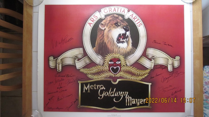 Metro Goldwyn Mayer MGM Autographed Poster image 2