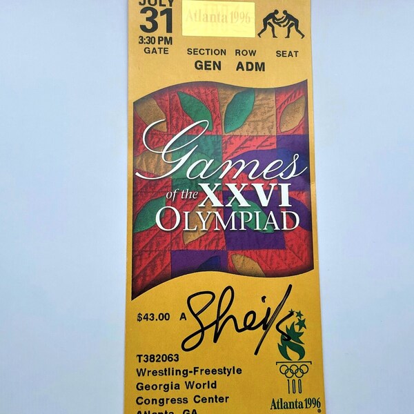 Iron Sheik Authentically Autographed 1996 Centennial Olympics Ticket