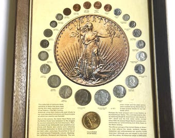 United States 20th Century Coins in Original Frame (very Good) - Etsy