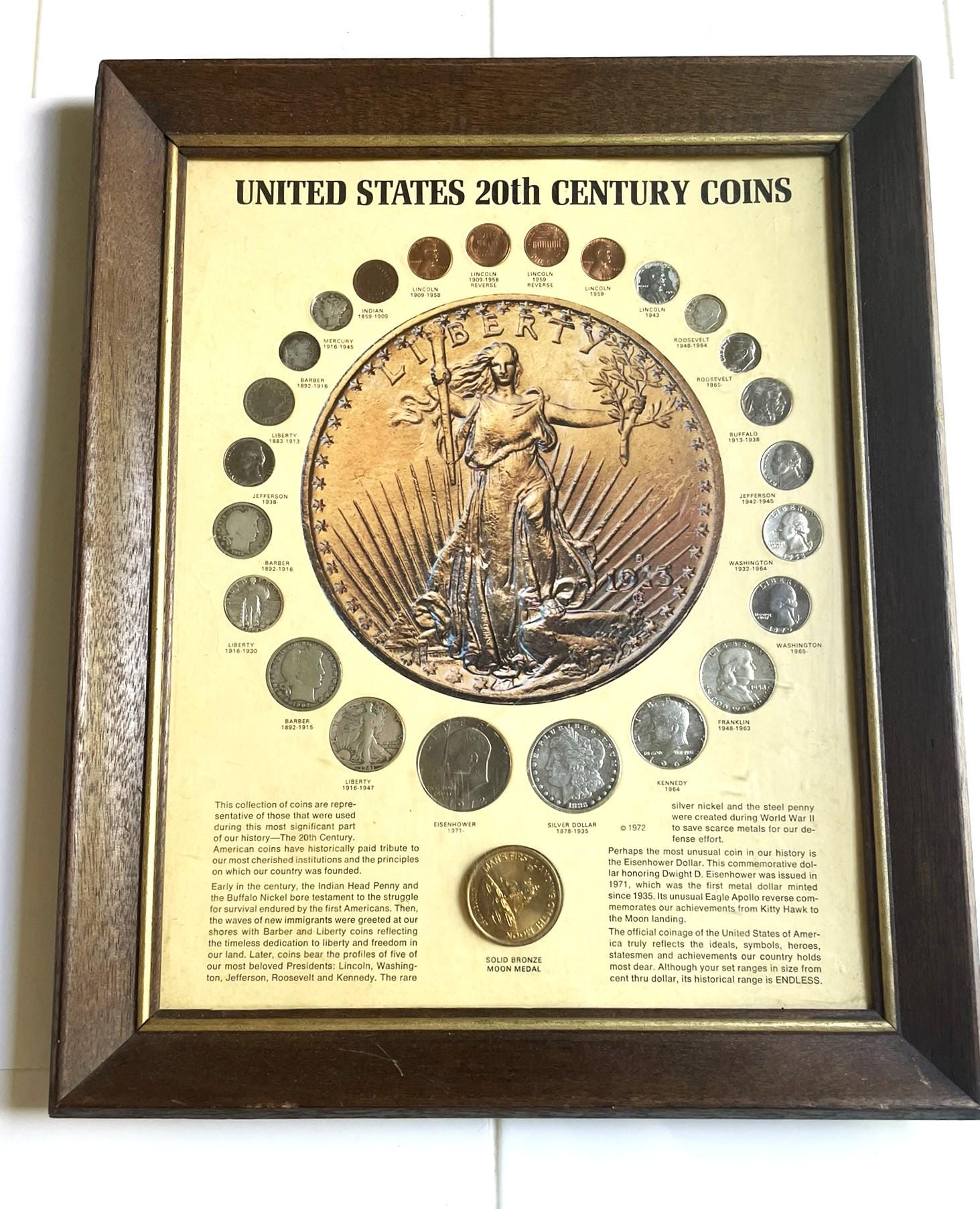 United States 20th Century Coins in Original Frame (very Good) - Etsy