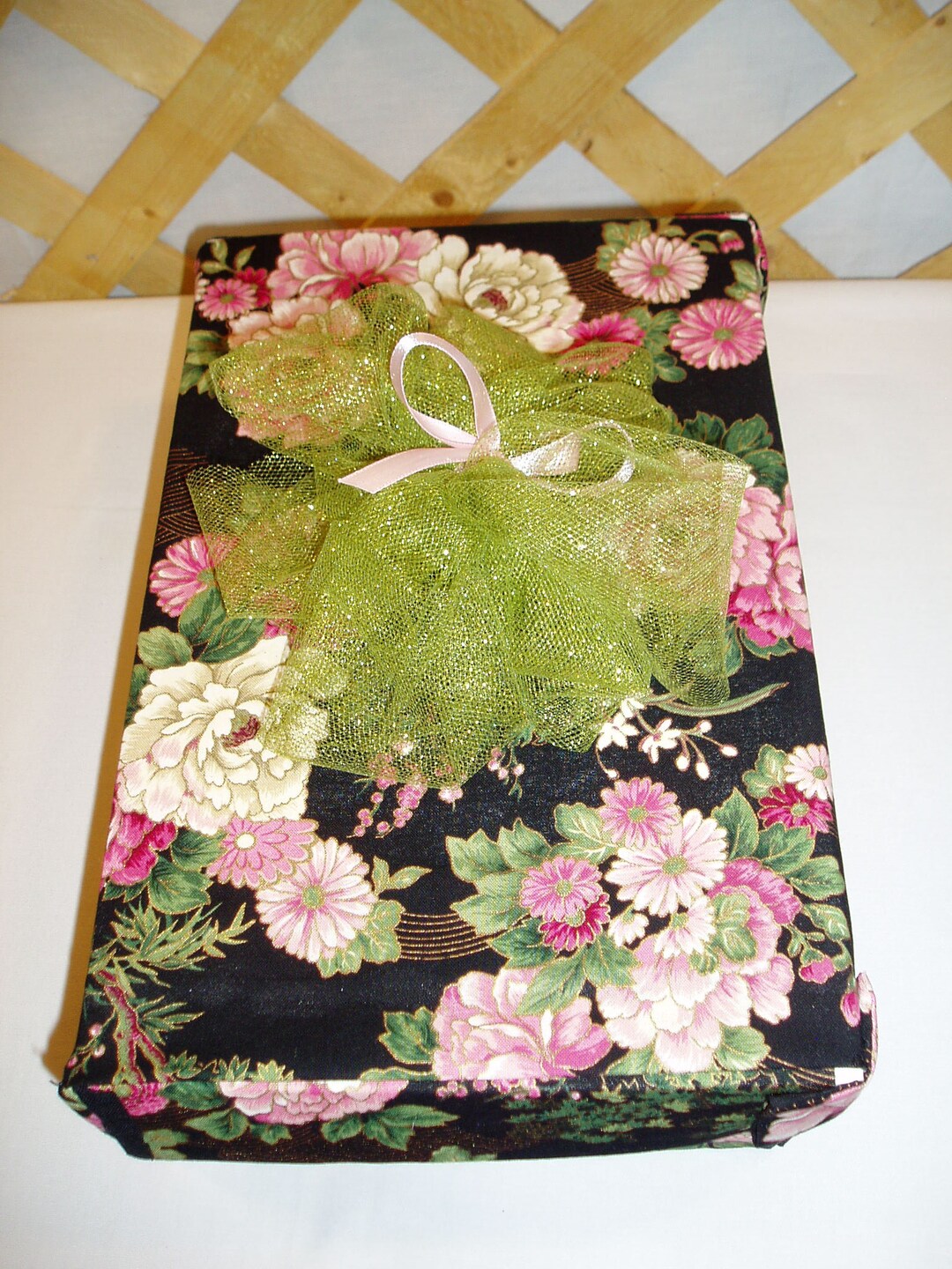 Handmade Floral Fabric Keepsake Box: Upcycled Memory Box (12x7-7/8x7-1/ ...
