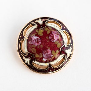 Antique French Pierced Enamel Button