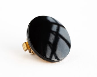 Vintage Black Onyx & Gilt Button Cover