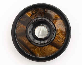 Belle Époque Large Celluloid Button with Mother of Pearl Centre