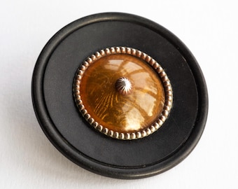 Large Belle Époque Coat Button with Celluloid Escutcheon