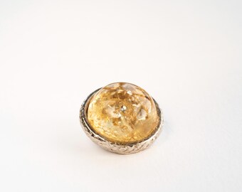 Vintage Lucite,  Glitter  Domed Button