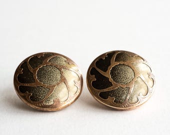 Celluloid & Brass Button - 2 Available