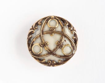 Small Celluloid & Brass Button