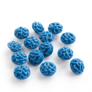 Bottone vintage in vetro blu minuscolo con gambo autobloccante - 14 disponibili