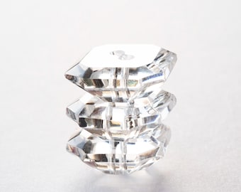 Clear Cut Glass Multi-Faceted Sew Through Buttons