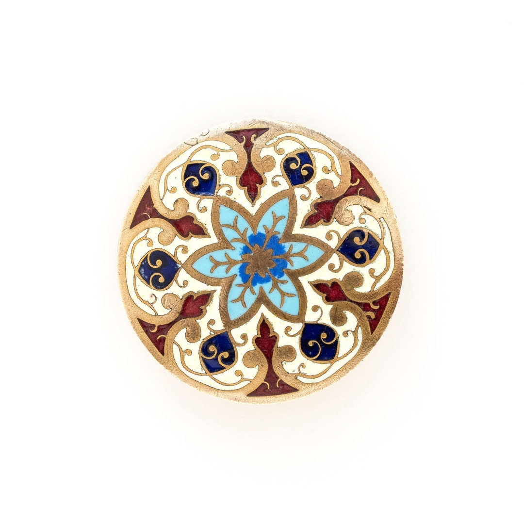 Antique Large French Gilt & Polychrome Enamel Champlevé Button - Etsy