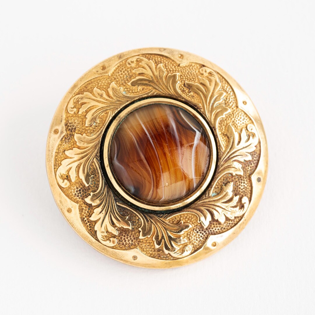Large Belle Epoque Cloak Button With Faceted Glass Centre - Etsy