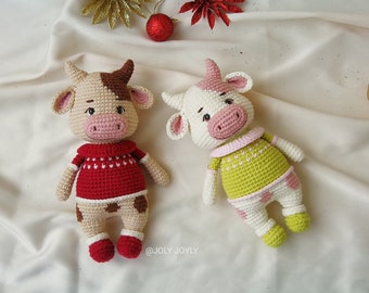 Cow Crochet Pattern, Cow Amigurumi, Crochet Bull PDF file