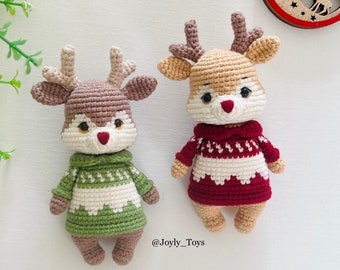 Deer Crochet Pattern, Christmas Deer, Crochet Deer PDF file