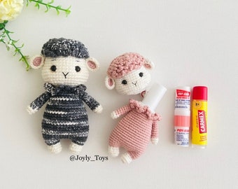 Crochet Sheep Lip Balm Holder Pattern: Lamb Inhaler case (PDF Pattern)